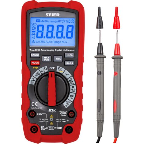 Multimètre STIER Professionnel 60 mV - 1 000 V c.a./c.c. CAT III 1 000 V CAT IV 600 V VFD RMS (1/5)