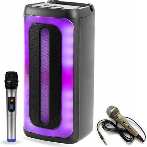 1 enceinte mobile USB Bluetooth Karaoke Ibiza SIGMA40 200 W, avec micro sans fil et effets lumineux, pour soirées familiales et fêtes intérieures/extérieures (1/5)