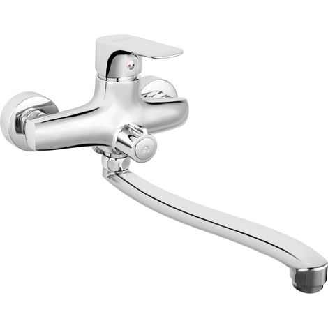 Tiga Badewannenarmatur mit 350-mm-Auslauf (OHNE Brauseset), Chrom (1/2)