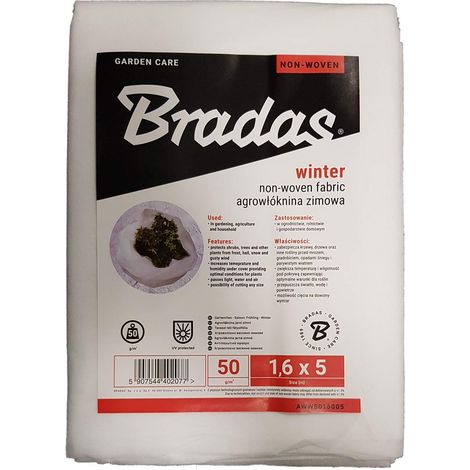 Bradas Forro polar resistente (50 g/m²), protege contra el viento, la lluvia, las heladas (1,6 m x 5 m, color blanco).
