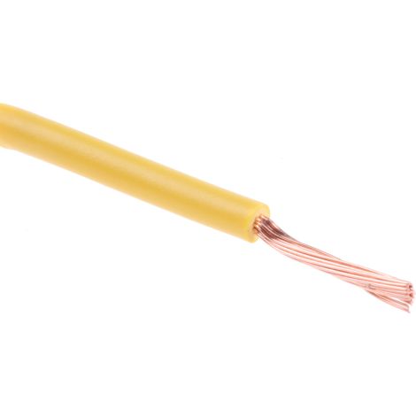 Fil électrique RS PRO 2491X, 24 0,75 mm² 18 AWG Non blindé, 500 V, PVC Jaune, 100m ( Prix pour Bobine de 100 Mètres )