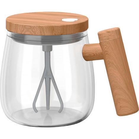 Agitateur automatique pour tasses à café 400 ml, électrique portable haute vitesse avec couvercle, mélangeur automatique en verre (couleur unie) (1/5)
