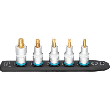 SmartRail ∙ Listello portainserti in resina sintetica flessibile 992T-SR/5 ∙ Attacco quadro, cavo, 1/2 di pollice (12,5 mm) ∙ Profilo interno TORX® ∙ 5-pezzi ∙ T30 ∙ T40 ∙ T45 ∙ T50 ∙ T55 (1/4)