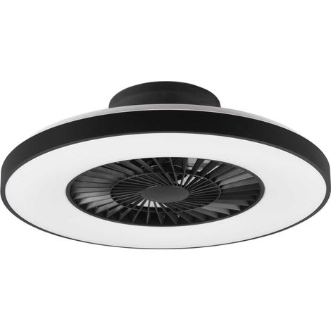 Plafonnier ventilateur led 38w 4400lm cct 2700 6500k noir mat blanc telecommande ip20 - mantra - halmstad r62672132 (1/5)