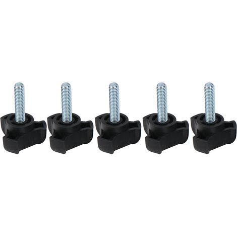 Lot de 5 vis à molette réglables en plastique avec poignée triangulaire arquée et verrouillage manuel M6 25 mm (1/5)