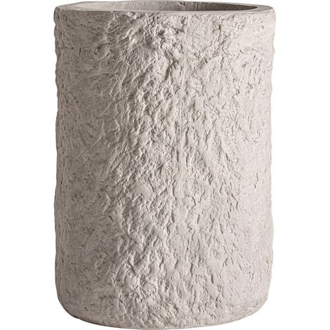 Pot de fleur en ciment blanc cassé texturé - blanc cassé (1/3)