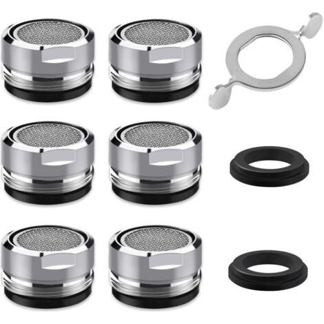 Mousseur Robinet M24, 6 Pièces Aerateur Robinet Economie Eau Avec Filtre en Acier Inoxydable et ABS (1/5)