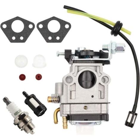 [MAI UTILIZZATO]Carburatore per decespugliatore da 52 cc, 49 cc e 43 cc, kit con guarnizione, tubo flessibile, candela e filtro del carburante. Carburatore per decespugliatore - INHHUB (1/4)
