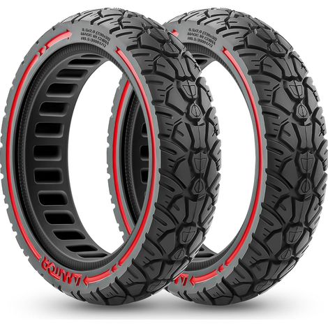 Pneu Trotinette Electrique 8 1/2 x2 Offroad, Pneu Increvable 8,5 Pouces, Roue Pleine Trottinette 50/75-6.1 pour Xiaomi Pro 2 1S M365 Mi3, Anticrevaison & Zéro-Entretien & Haute Durabilité, 2PCS (1/5)