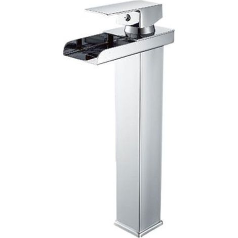 Cleafe - Rubinetto Miscelatore Per Lavabo Bagno A Cascata Con Piletta Acciaio Cromato 87397 - (1/5)