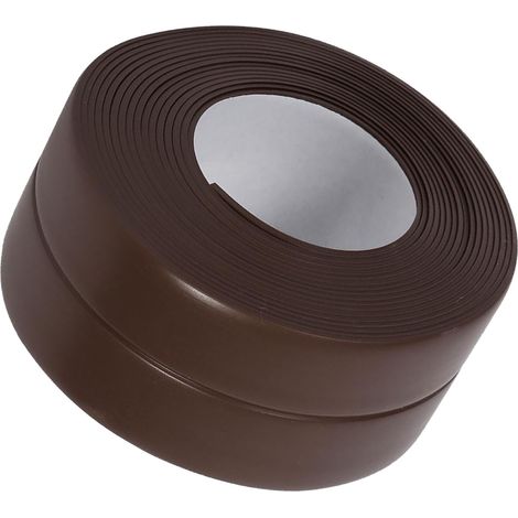 Bande d'étanchéité adhésive pour lavabo et mur, profilé de bordure cuisine (Marron 22mm x 3.2m)
