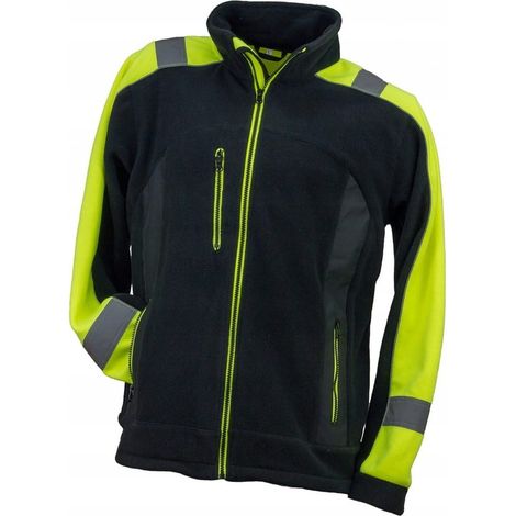 Sudadera polar de alta visibilidad Urgent con aislamiento térmico, color negro/amarillo, talla 3XL (1/3)
