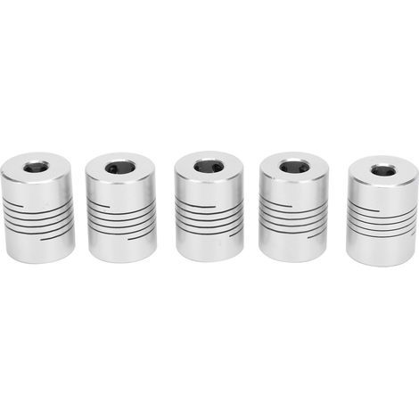 5 pièces Coupleur d'arbre flexible en alliage d'aluminium, accouplement à serrage rigide, accessoires pour imprimante 3D (1/5)