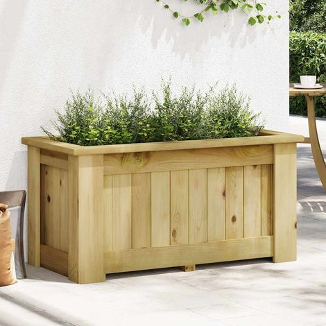 Jardinière Bac à fleurs surélevée 100x50x50 cm Bois de pin imprégné (1/5)