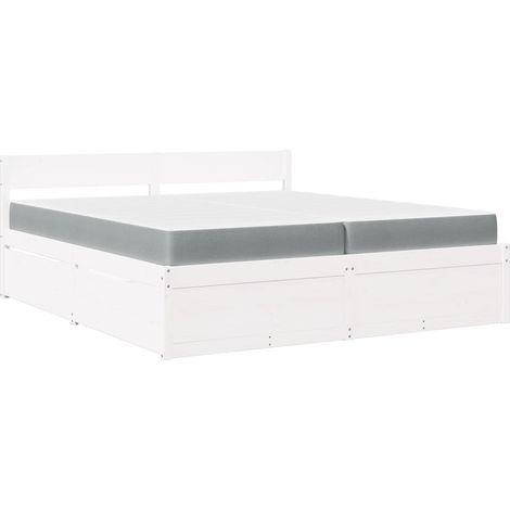 Maison Exclusive - Cama con cajones y colchón madera maciza pino