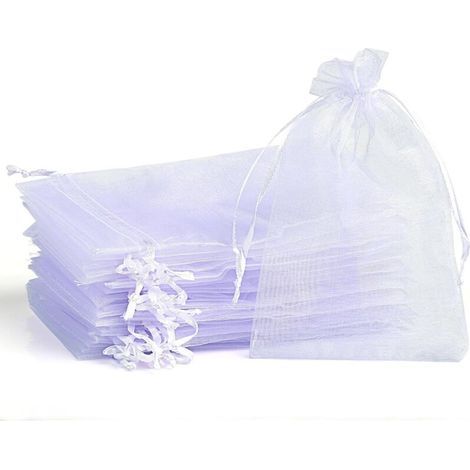 120 weiße Organzabeutel, Organza-Geschenktüten, 7 x 9 cm, Weiß, 7 x 9 cm (1/4)