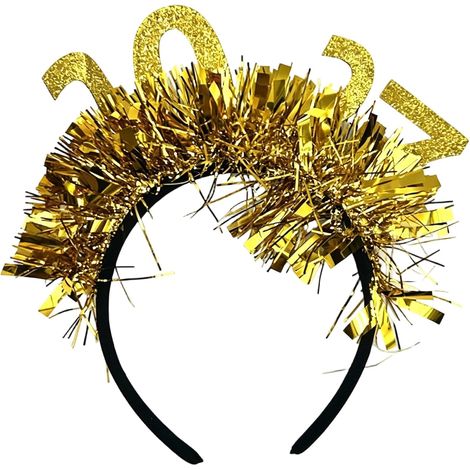 Accessoire pour cheveux Bandeau du Nouvel An 2027 avec détails de guirlandes métalliques pour les nuits de compte à rebours, photomaton amusant, habillage du réveillon du Nouvel An, cerceau de cheveux (1/5)