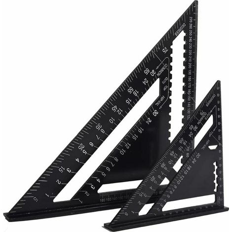 Righello triangolare multifunzionale in alluminio per carpenteria da 18 cm e 30 cm (1/5)