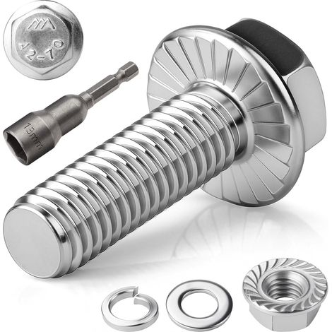 12 Pièces Boulon M8x25mm Vis M8 Kit Acier Inoxydable A2 70 (1/5)