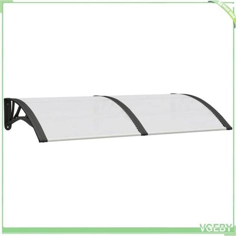 Auvent de porte - FAFEICY - 153576 - Noir/Transparent - 150 x 75 cm - Polycarbonate & aluminium (1/5)