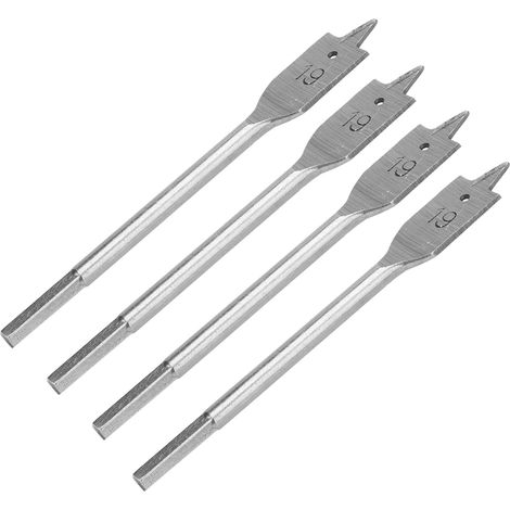 Jeu de 4 forets plats en acier à haute teneur en carbone pour le travail du bois, 19 mm (1/5)