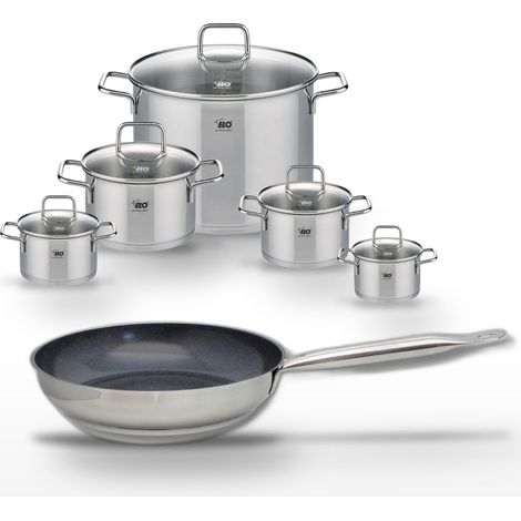 Lot Poêle 28cm Profi Therm Platinum Elo et 5 Faitouts Elo Citrin (1/5)
