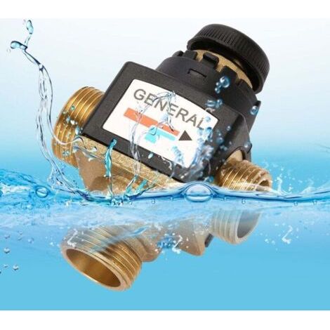 BARKBUSTERSVanne de mélange thermostatique en laiton DN20 à 3 voies avec filetage mâle, idéale pour chauffe-eau solaire et système sanitaire, durable