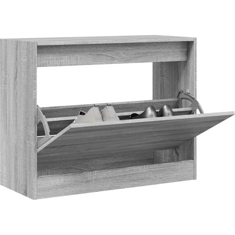Schuhschrank Grau Sonoma 80x34x63 cm Holzwerkstoff