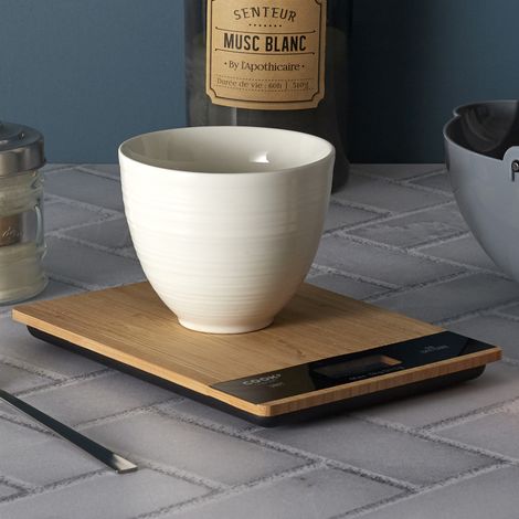 Balance de Cuisine - COOK CONCEPT - Bamboo - Électronique - Marron et Noir - 5 kg (1/5)