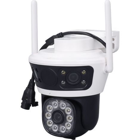 Caméra de sécurité extérieure à triple objectif 5MP avec détection de mouvement IA, couleur, étanche IP66, audio bidirectionnel, Wi-Fi, prise UE, pour maison et villa (1/5)