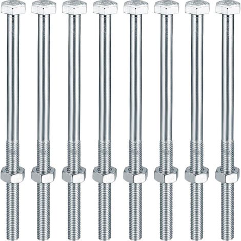 10 Stück M10 Schrauben und Muttern, M10 x 120 mm Sechskantschrauben mit Muttern, Maschinenschrauben, verzinkte, teilgewindete Sechskantschrauben (1/5)