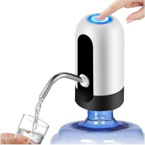Pompe à bouteille d'eau, pompe à eau potable automatique de chargement USB de 5 gallons, pichets universels de 2 à 5 gallons Distributeur de bouteille d'eau électrique portable pour bureau, cam (1/4)