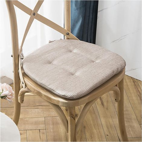 Cojín trapezoidal extraíble para silla, color beige, 43x41 cm, 6 unidades. (1/4)