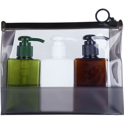 Flacon distributeur de savon vide 150ml, lot de 3 avec pompe pressée pour gel douche et lotion (1/5)