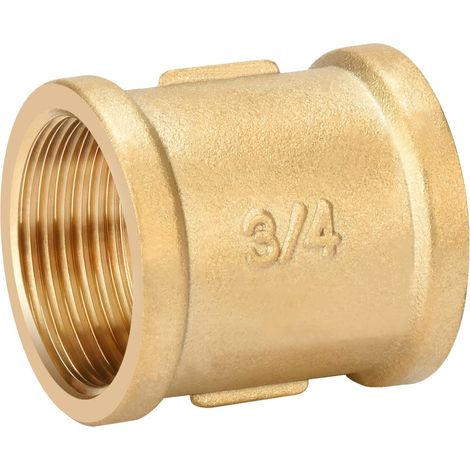 Mamelon double 3/4" Ig/Ig, manchon en laiton 3/4", 1 x filetage intérieur, raccord double pour raccord de tuyau (1/5)
