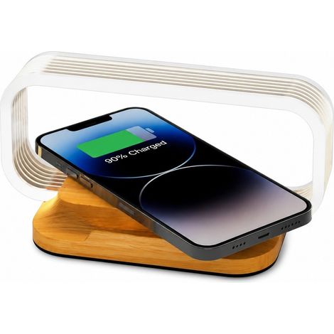 Lampe de chevet à chargement sans fil, lampe de table tactile à intensité variable avec 3 modes de couleur pour la chambre (1/4)