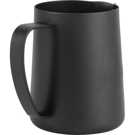 Mattschwarzer Latte-Becher, Edelstahl 304, Milchkännchen für Latte Art, Schwanenmotiv, 400 ml (1/5)