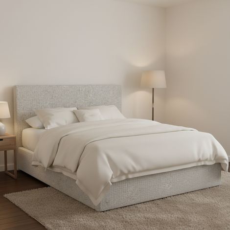 Cama Plaza y Media Carlisle, Desenfundable, Fabricada en Italia, Gris Claro (1/4)