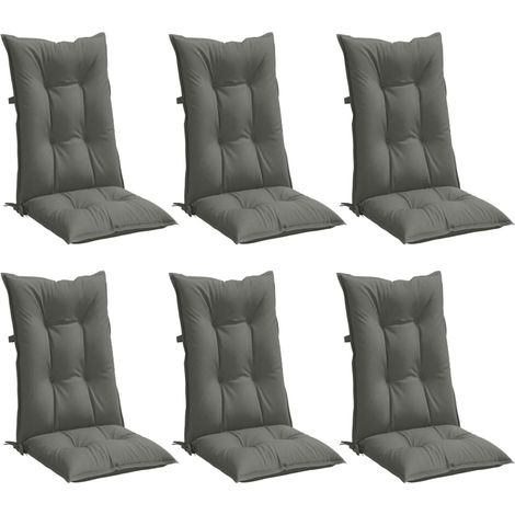 Cuscini Sedia Schiena Alta 6 Grigio Mélange 120x50x7 Tessuto vidaXL