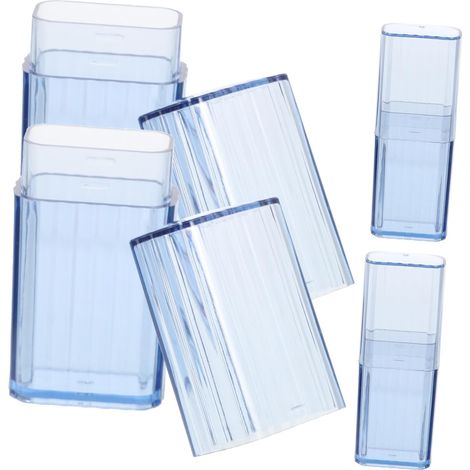 4 teiliger Wattestäbchen Organizer mit transparentem blauen