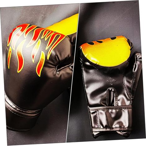 ZHIJIA PREMIUM gants boxe enfant flammes noirs 25x13x9cm 2 pièces entraînement garçons filles (1/5)