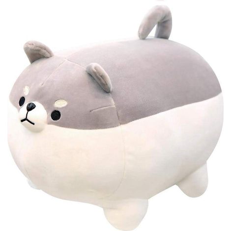 Coussin en peluche animal, oreiller doux, coussins en peluche pour chien et poupée, jouets de confort, coussins rembourrés pour enfants, coussins animaux (gris) (1/5)