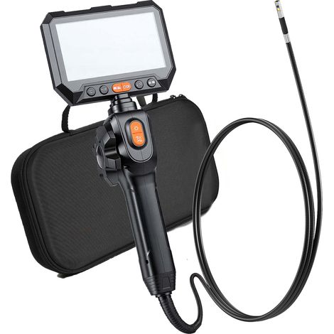 Mophorn Telecamera endoscopica articolata con doppia lente e luce integrata, dotata di sonda da 8 mm, schermo IPS HD da 5'', funzione schermo diviso, zoom 8x e cavo impermeabile IP67 da 1,5 m (1/5)