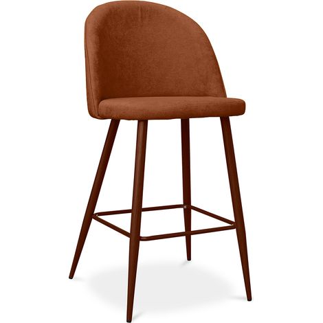 Polsterhocker aus Stoff - Skandinavisches Design - 66cm- Evelyne Orange