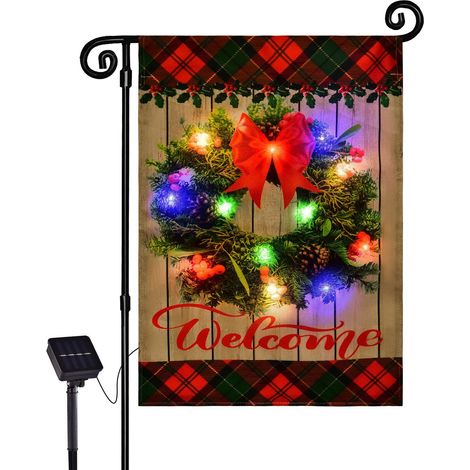 Solar Flag Lights Garden Patio Lawn Lights LED Solar Glow Flag With Built-in Battery (1/4)