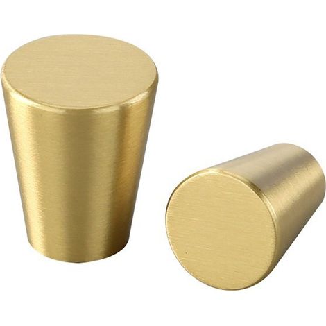 Lot de 4 Boutons de Meuble Doré en Laiton - Poignées Rondes pour Porte, Tiroir et Placard en Alliage d'Aluminium