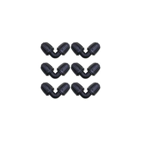 Accessoires d'irrigation, 6 Pcs Connecteurs Coudés, Raccord Arrosage 16 mm, Connecteur de Tuyau D'irrigation de Jardin, pour connecteurs d'irrigation de Jardin Tuyau PE