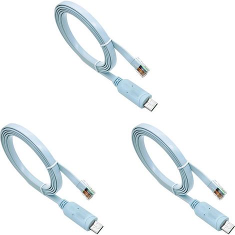 3 cables de consola FTDI USB a RJ45 de 1,8 metros (6 pies) para Windows 8, 7, Vista y Linux RS232 (1/4)