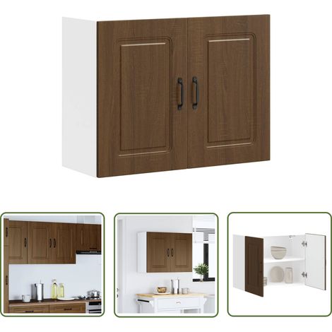 vidaXL Küchen-Hängeschrank Kalmar Braun Eichen-Optik Holzwerkstoff (1/5)