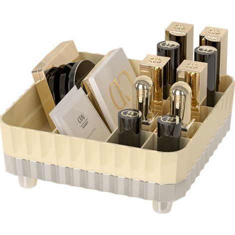 Lntyq Organisateur de Maquillage Compartiments Séparés Organisateur de Rouge à Lèvres Stockage de Rouge à Lèvres 12 Emplacements de Stockage Cosmétique Convient Pour Eyeshadow Bijoux Blanc Laiteux (1/5)